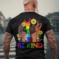 Be Kind Sign Language Hand Talking Lgbtq Flag Gay Pride Men's Back Print T-shirt Gifts for Old Men