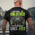 Level 9 Unlocked Awesome Since 2013 9Th Birthday Gaming V8 Men's T-shirt Back Print Gifts for Old Men