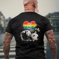 Lgbt Pride Papa Panda Bear Free Dad Hugs Fathers Day Love Raglan Baseball Tee Men's Back Print T-shirt Gifts for Old Men
