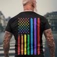 Lgbtq American Flag Pride Rainbow Gay Lesbian Bi Transgender Men's Back Print T-shirt Gifts for Old Men