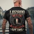 Lozano Blood Run Through My Veins Name Men's Crewneck Short Sleeve Back Print T-shirt Gifts for Old Men