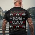 Mama Claus Christmas Ugly Sweater Men's Crewneck Short Sleeve Back Print T-shirt Gifts for Old Men