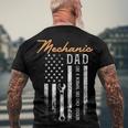 Mens Mechanic Dad Like A Normal Dad Only Cooler Usa Flag Men's Back Print T-shirt Gifts for Old Men