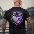 In Memory Dad Purple Alzheimers Awareness Men's Back Print T-shirt Gifts for Old Men