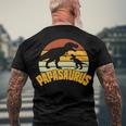 Mens Papasaurus Rex Funny Cute Dinosaur Fathers Day Men's Crewneck Short Sleeve Back Print T-shirt Gifts for Old Men