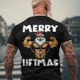 Merry Liftmas 300 Trending Shirt Men's Crewneck Short Sleeve Back Print T-shirt Gifts for Old Men