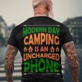 Modern Day Camping Is An Uncharged Phone Men's Crewneck Short Sleeve Back Print T-shirt Gifts for Old Men