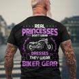 Motorcycle Real Princesses Wear Biker 483 Shirt Men's Crewneck Short Sleeve Back Print T-shirt Gifts for Old Men