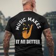 Music Makes It All Better 761 Shirt Men's Crewneck Short Sleeve Back Print T-shirt Gifts for Old Men