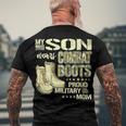 My Son Wears Combat Boots Proud 691 Shirt Men's Crewneck Short Sleeve Back Print T-shirt Gifts for Old Men