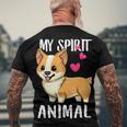 My Spirit Animal Corgi Dog Love-R Dad Mom Boy Girl Funny Men's Crewneck Short Sleeve Back Print T-shirt Gifts for Old Men