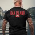 Oak Island Canada Flag Vintage Red Text Men's Back Print T-shirt Gifts for Old Men