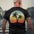Palm Tree Vintage Retro Style Tropical Beach Men's Back Print T-shirt Gifts for Old Men