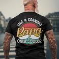 Papa Like A Grandpa Only Cooler Funny Quote For Fathers Day Men's Crewneck Short Sleeve Back Print T-shirt Gifts for Old Men