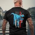 Patriotic 4Th Of July Kids Boys Dinosaurrex American Flag Men's Back Print T-shirt Gifts for Old Men