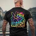 Peace Out 2Nd Grade Graduation Last Day Of School Tie Dye Men's Back Print T-shirt Gifts for Old Men