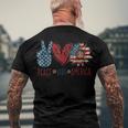 Peace Love America Sunflower Hippie 4Th Of July Men's T-shirt Back Print Gifts for Old Men