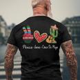 Peace Love Cinco De Mayo Funny Men's Crewneck Short Sleeve Back Print T-shirt Gifts for Old Men