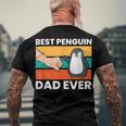 Penguin Best Penguin Dad Ever Men's T-shirt Back Print Gifts for Old Men