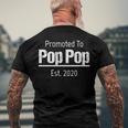 Promoted To Pop Pop Est 2020 New Grandpa Men's Back Print T-shirt Gifts for Old Men