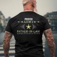 Mens Proud Army Father-In-Law Camouflage Graphics Army Men's Back Print T-shirt Gifts for Old Men