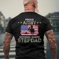 Mens Proud Army National Guard Stepdad Men's Back Print T-shirt Gifts for Old Men