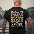 Proud Papa Of 2022 College Graduate Grandpa Graduation Men's Back Print T-shirt Gifts for Old Men