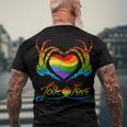 Rainbow Heart Skeleton Love Is Love Lgbt Gay Lesbian Pride Men's Back Print T-shirt Gifts for Old Men