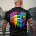 Rainbow Lips Lgbt Pride Month Rainbow Flag Men's Back Print T-shirt Gifts for Old Men