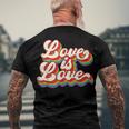 Rainbow Vintage Love Is Love Lgbt Gay Lesbian Pride Men's Back Print T-shirt Gifts for Old Men
