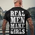 Real Men Daughter Fathers Day Dad Men's Back Print T-shirt Gifts for Old Men