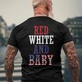 Red White And Baby 4Th July Pregnancy Announcement Men's Back Print T-shirt Gifts for Old Men