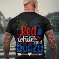 Womens Red White And Boozy Alcohol Booze 4Th Of July Beer Party Men's T-shirt Back Print Gifts for Old Men