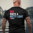 Red White And Natty-Light 4Th Of July Men's Back Print T-shirt Gifts for Old Men