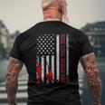 Reel Cool Bonus Dad American Flag Fishing Fathers Day Men's Back Print T-shirt Gifts for Old Men