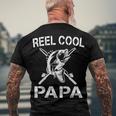 Reel Cool Papa Fishing Dad Fathers Day Fisherman Fish Men's T-shirt Back Print Gifts for Old Men