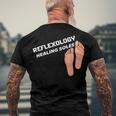 Reflexology Massage Therapist Reflexology Healing Soles Men's Crewneck Short Sleeve Back Print T-shirt Gifts for Old Men