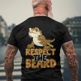 Respect The Beard Funny Bearded Dragon Lizard Men's Crewneck Short Sleeve Back Print T-shirt Gifts for Old Men