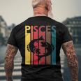 Retro Pisces Zodiac Sign February March Birthday Pisces Men's Back Print T-shirt Gifts for Old Men