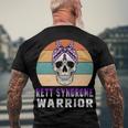 Rett Syndrome Warrior Skull Women Vintage Purple Ribbon Rett Syndrome Rett Syndrome Awareness V2 Men's Crewneck Short Sleeve Back Print T-shirt Gifts for Old Men