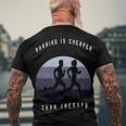 Running Is Cheaper Than Therapy Men's Crewneck Short Sleeve Back Print T-shirt Gifts for Old Men