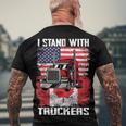 I Stand With Truckers - Truck Driver Freedom Convoy Support Men's T-shirt Back Print Gifts for Old Men