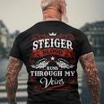 Steiger Name Shirt Steiger Family Name V2 Men's Crewneck Short Sleeve Back Print T-shirt Gifts for Old Men