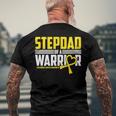 Mens Stepdad Childhood Cancer Awareness Survivor Ribbon Warrior Men's Back Print T-shirt Gifts for Old Men