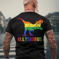 T Rex Dinosaur Lgbt Gay Pride Flag Allysaurus Ally Men's Back Print T-shirt Gifts for Old Men