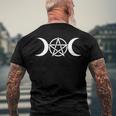 Triple Moon Goddess Wicca Pentacle Men's Back Print T-shirt Gifts for Old Men