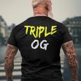 Triple Og Popular Hip Hop Urban Quote Original Gangster Men's Back Print T-shirt Gifts for Old Men
