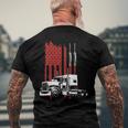Mens Trucker American Flag Patriotic Truck Driver 4Th Of July Men's Back Print T-shirt Gifts for Old Men