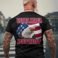 Ultra Maga Patriot American Eagle Us Flag Men's Crewneck Short Sleeve Back Print T-shirt Gifts for Old Men