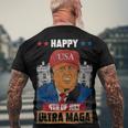 Ultra Maga Trump Happy 4Th Of July American Flag Men's Crewneck Short Sleeve Back Print T-shirt Gifts for Old Men